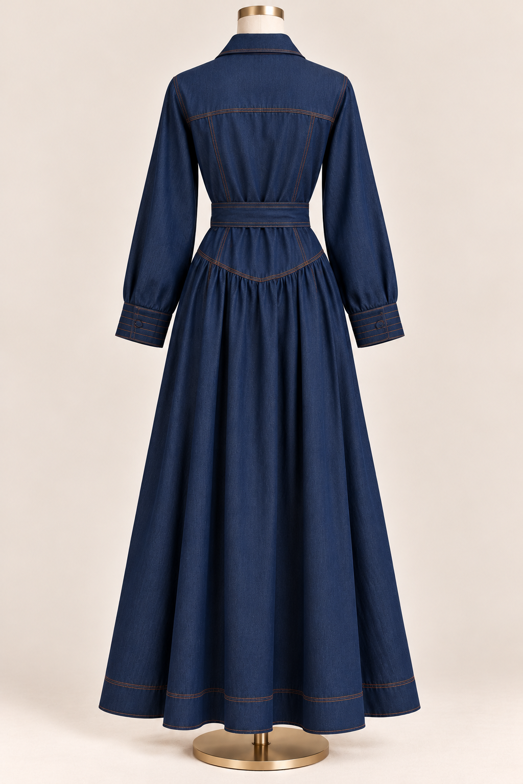 HANAN EMBROIDERED DRESS (DENIM)