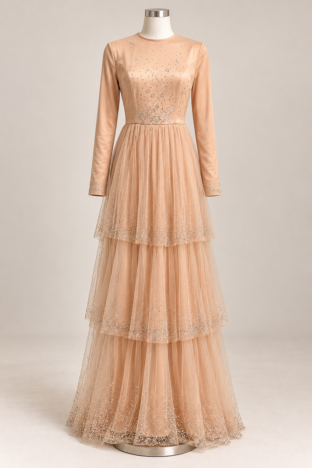 FARAH EVENING DRESS (PEACH)