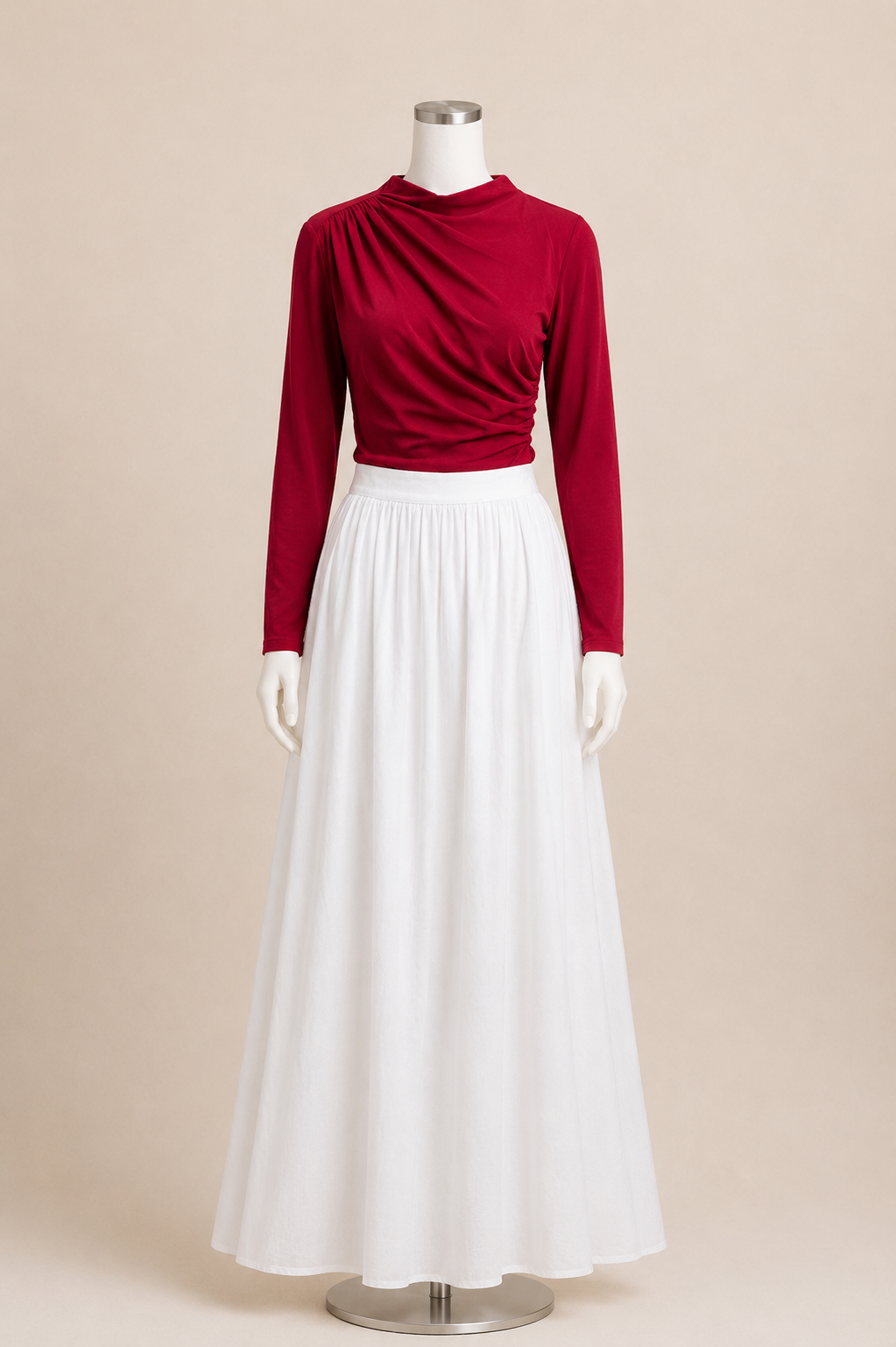 MAYA RUCHED TOP (CHERRY)