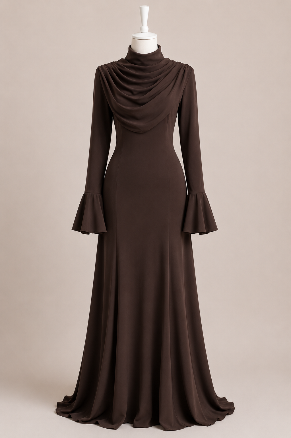 NAILA EVENING DRESS (CHOCOLATE)