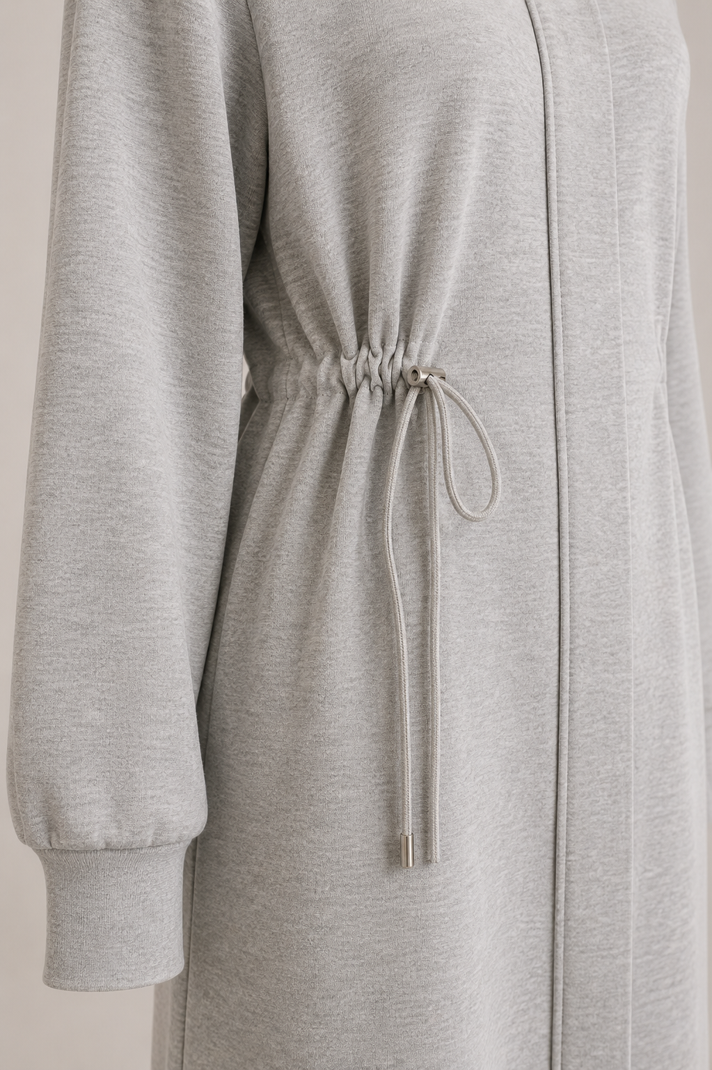 DRAWSTRING FLEECE JACKET (GREY)