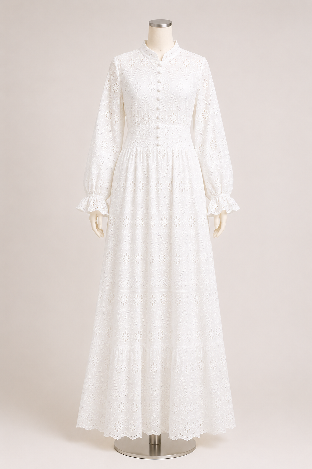 FLORAL LACE DRESS (WHITE)