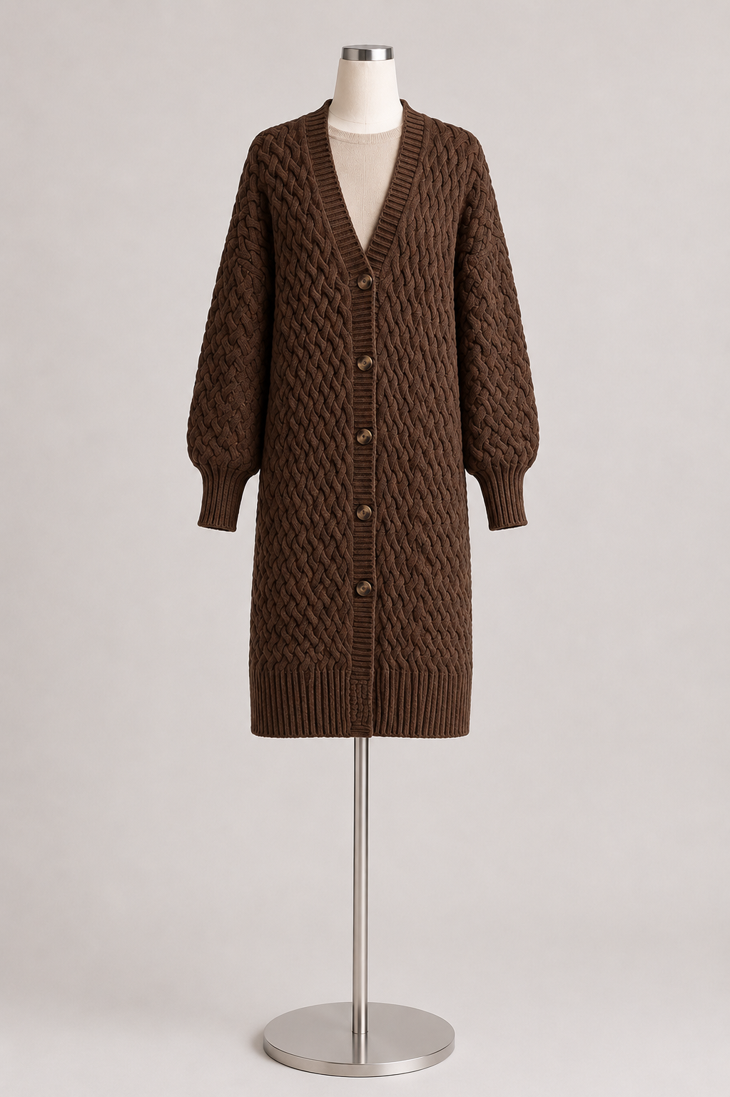 SURAYYAH CABLE CARDIGAN (CHOCOLATE)