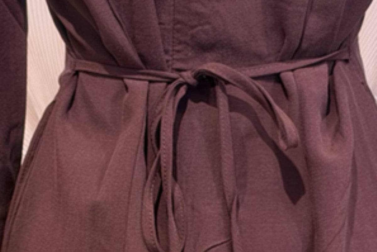 WARDA BUTTON DRESS (MAHOGANY)