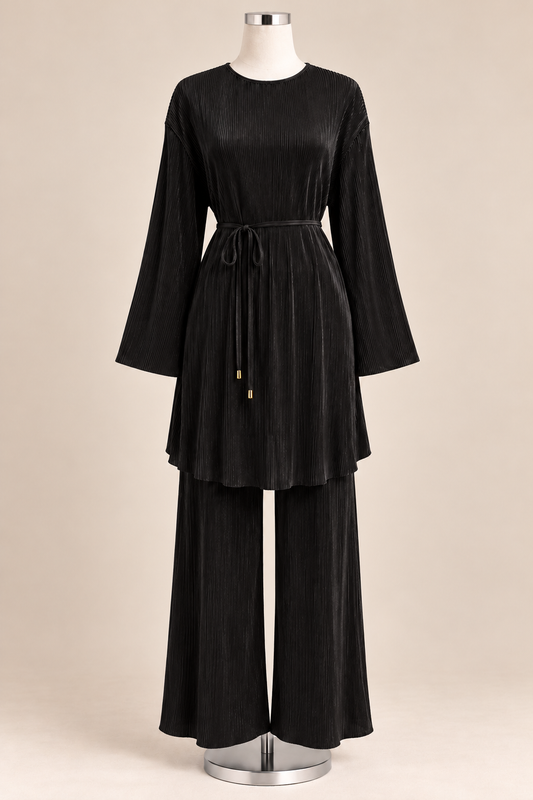 MICRO PLEAT SET (BLACK)