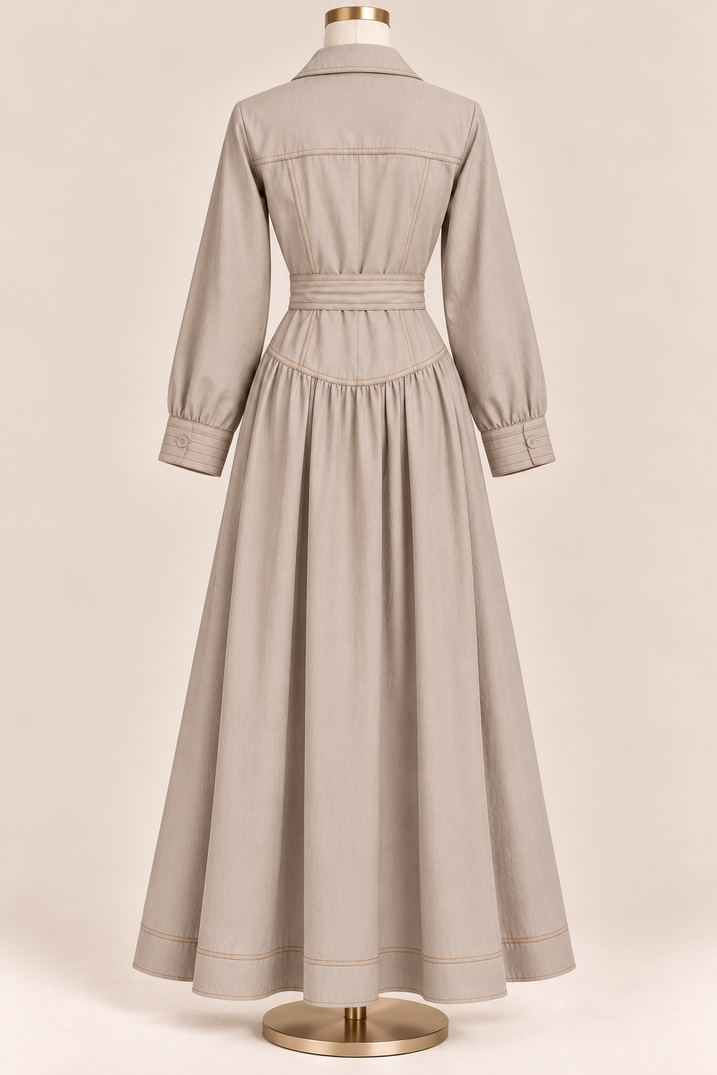 HANAN EMBROIDERED DRESS (TAUPE)