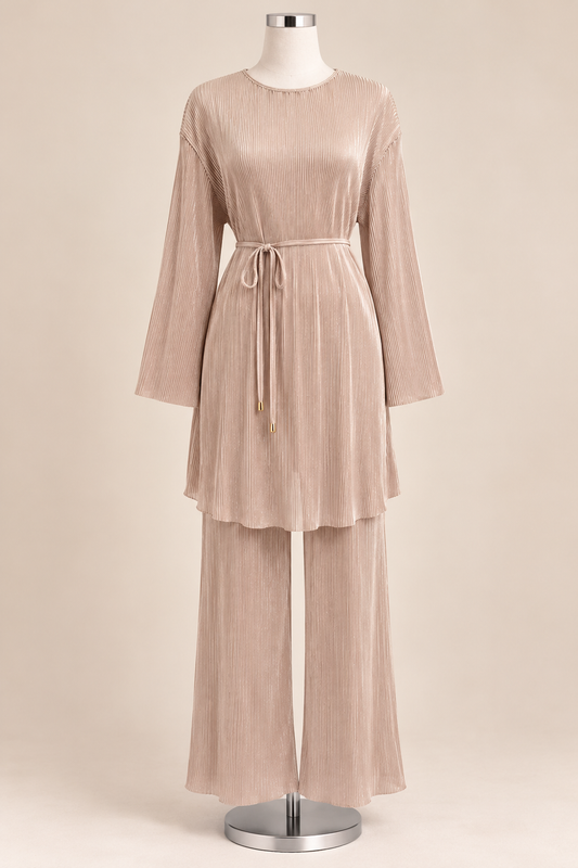 MICRO PLEAT SET (NUDE)