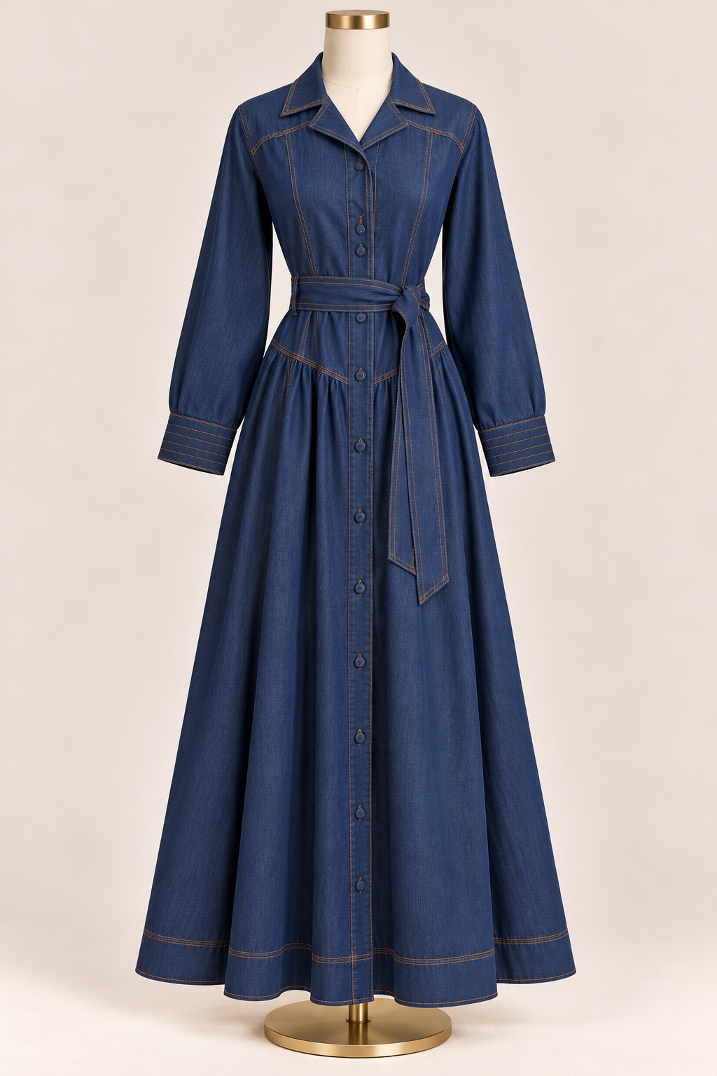 HANAN EMBROIDERED DRESS (DENIM)