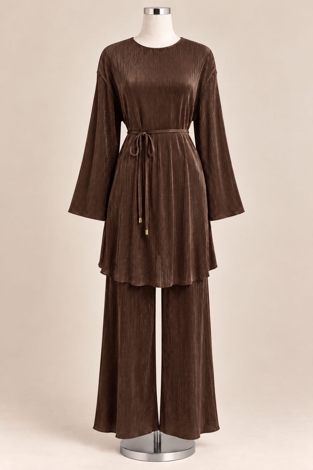 MICRO PLEAT SET (BROWN)