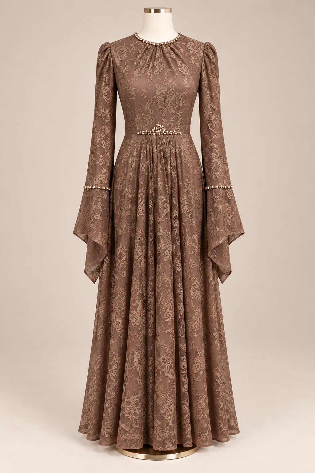 SABRINA LACE DRESS (MOCHA)