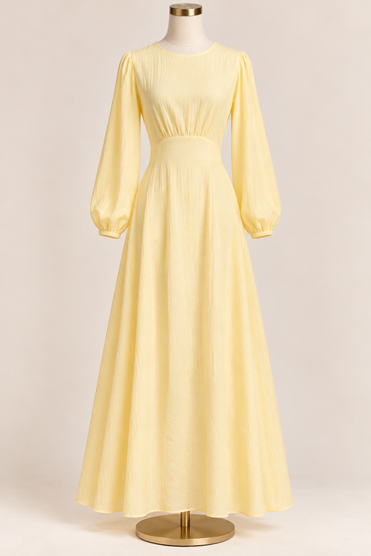 YASMINA CRINKLE DRESS (BUTTER YELLOW)