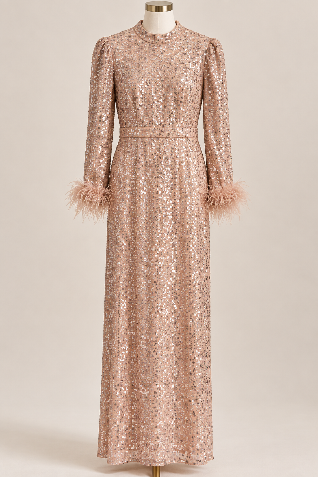HIBA EVENING DRESS (PEACH)