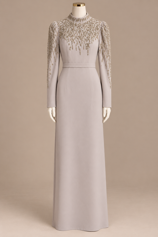 JAMEELA EVENING DRESS (CHAMPAGNE)