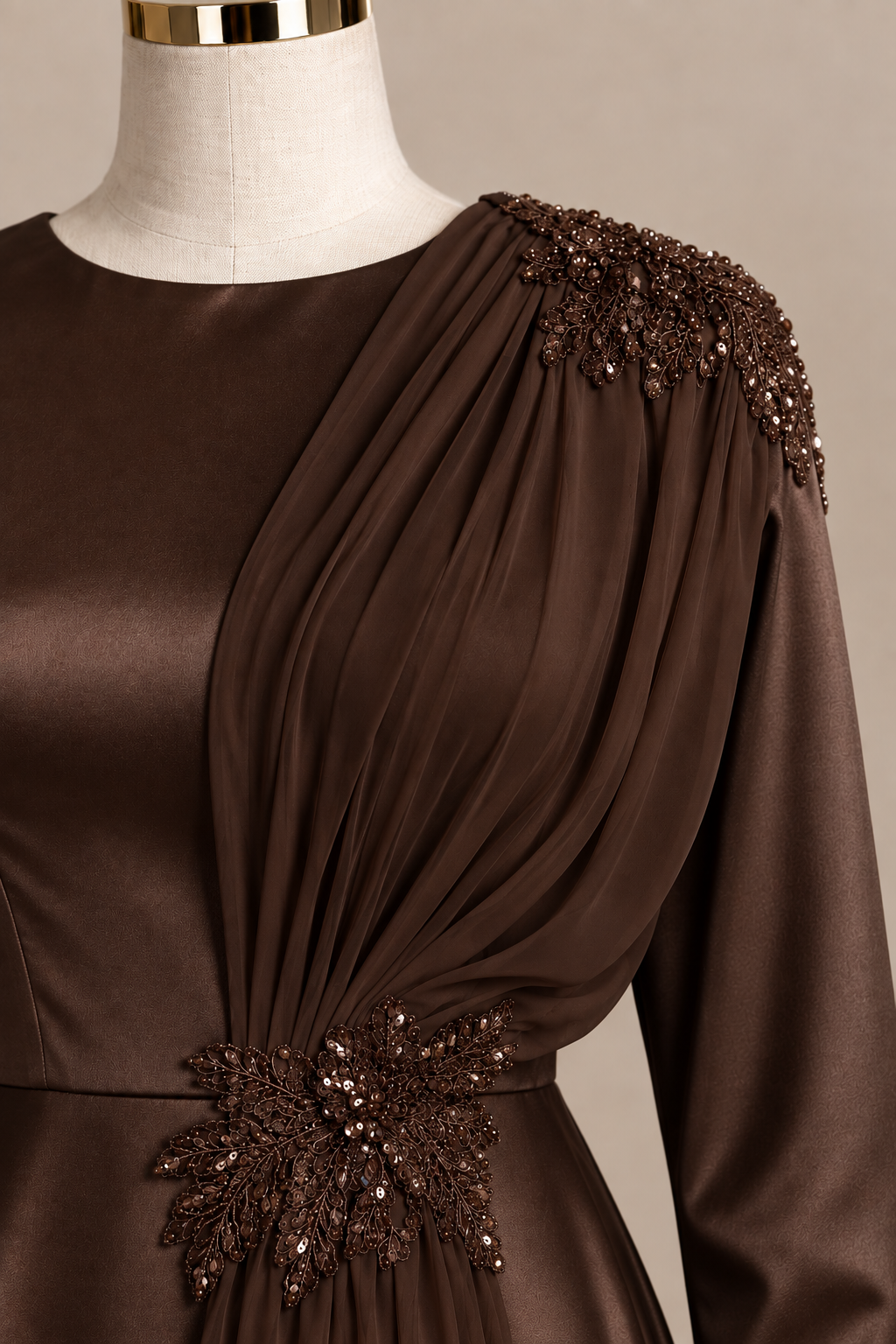 GHAZAL EVENING DRESS (CHOCOLATE)