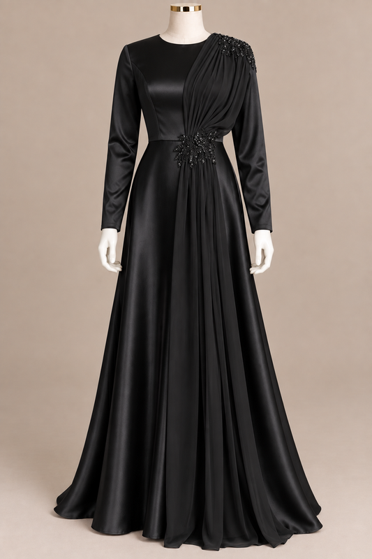 GHAZAL EVENING DRESS (BLACK)