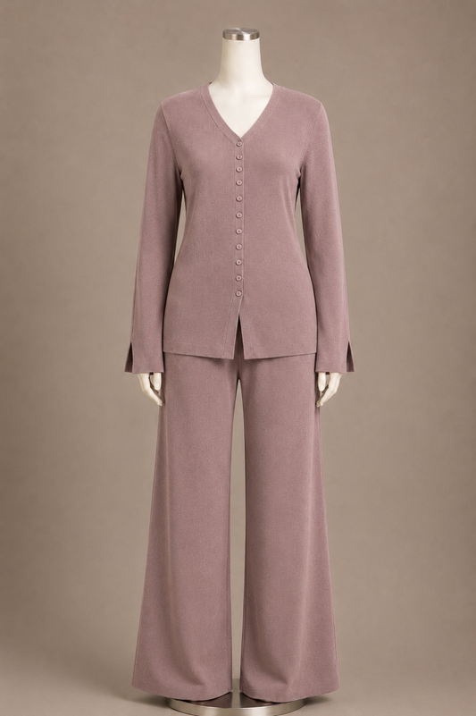 SIDRA KNIT CORD SET (MOCHA)