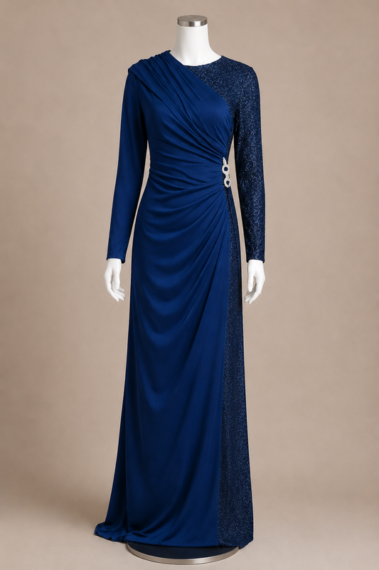 ALYSSA EVENING DRESS (NAVY)