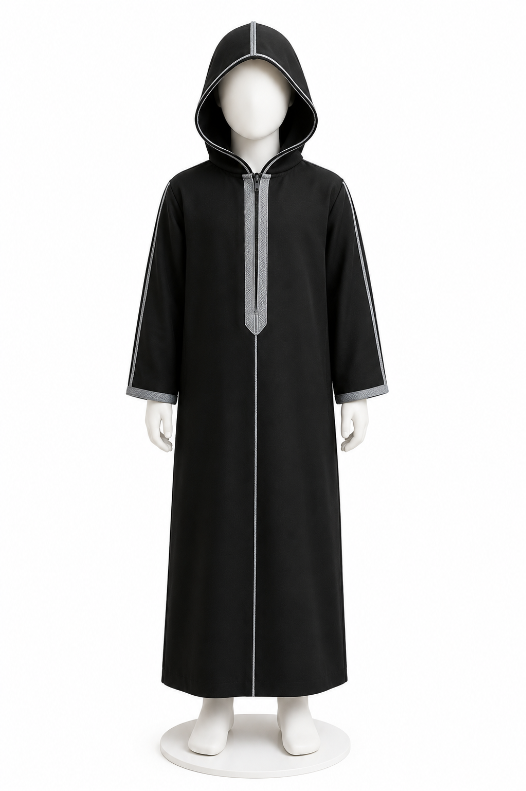 BOYS HOODED THOBE (BLACK)