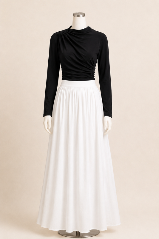 MAYA RUCHED TOP (BLACK)