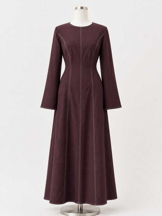 SOPHIA DRESS (MAROON)