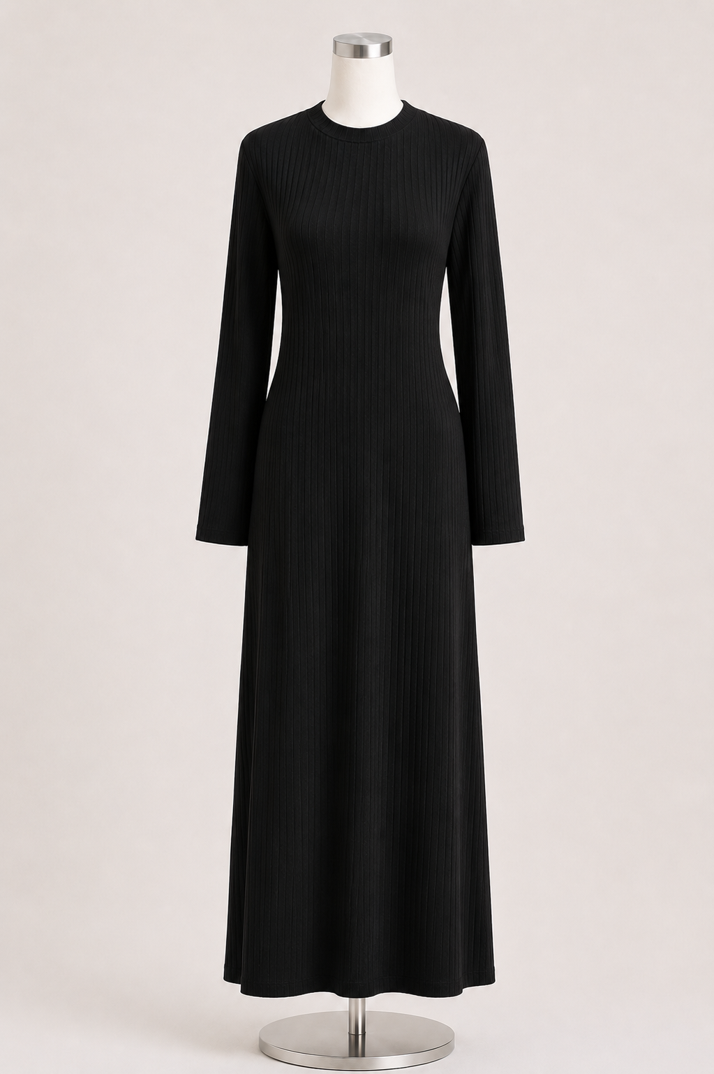 ZARA RIBBED ABAYA SET (BLACK)