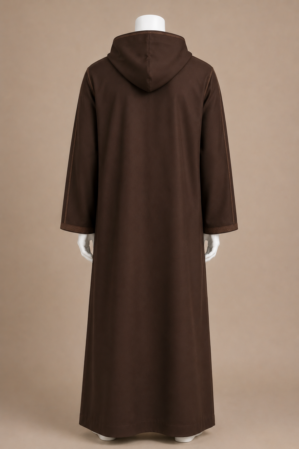 MOROCCAN HOODED DJELLABA (COFFEE)