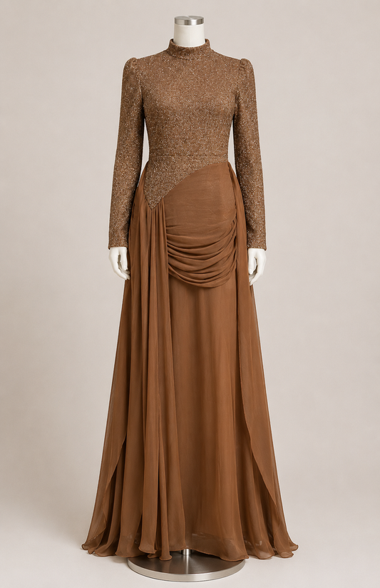 INARAH EVENING DRESS (CAMEL)