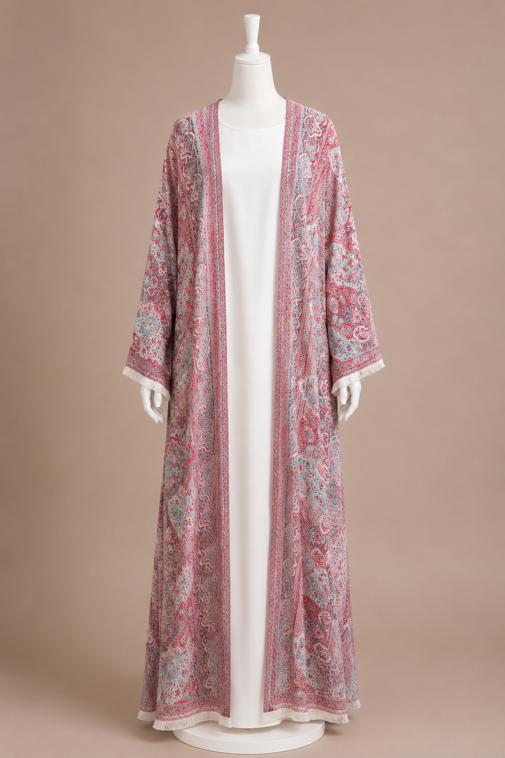 PASHMINA TWO PEICE ABAYA (CHERRY)