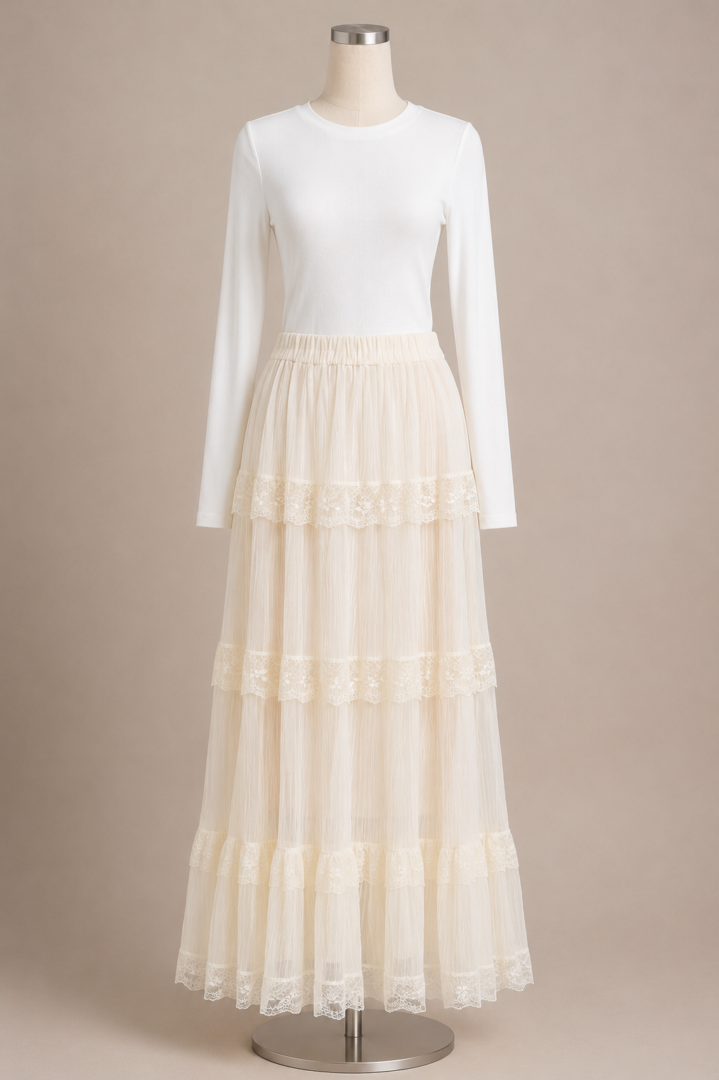LACEY SKIRT (NUDE)