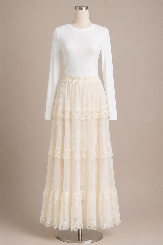 LACEY SKIRT (NUDE)