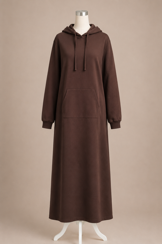 NOOR HOODIE ABAYA (CHOCOLATE)