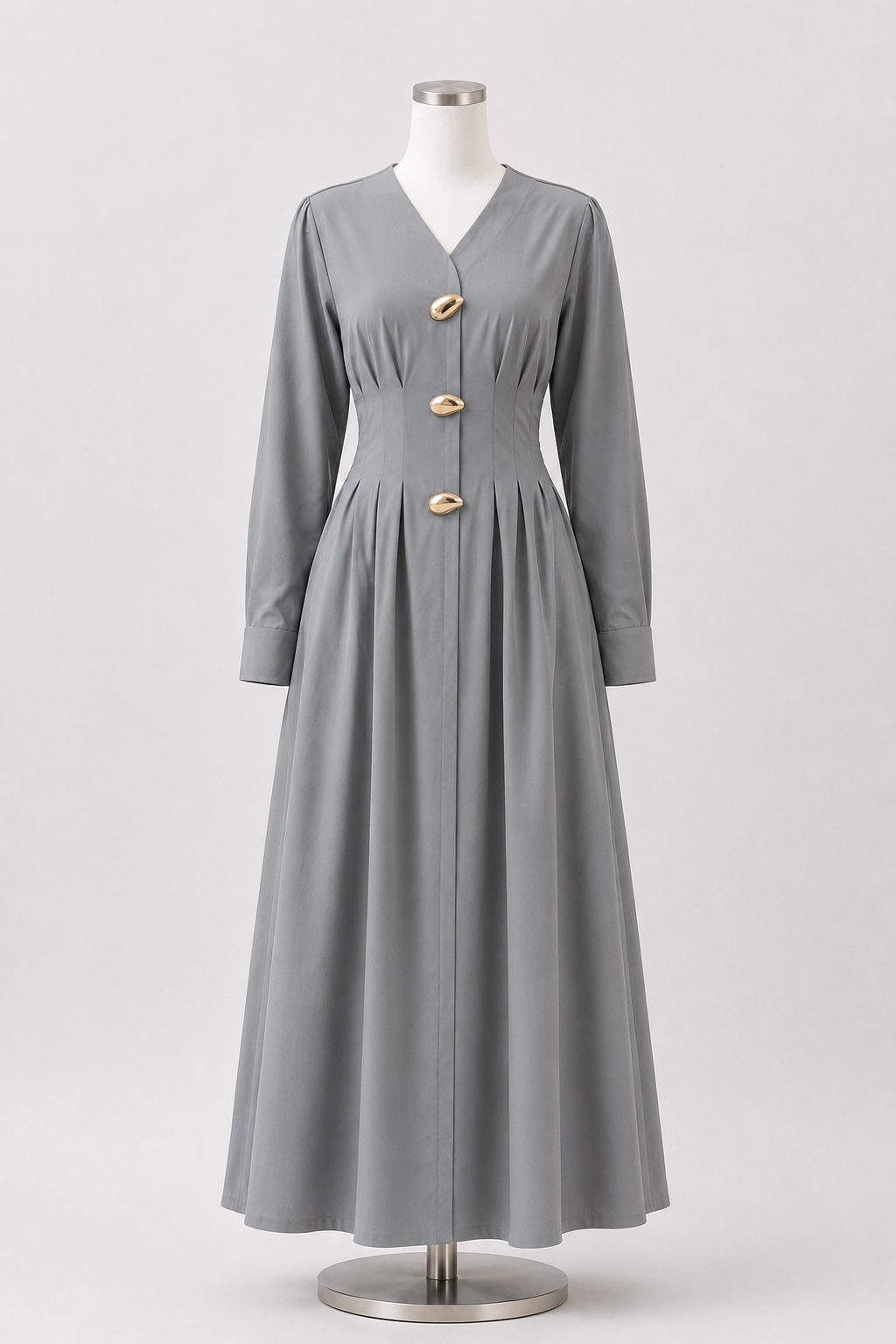 ZAINAH PLEATED DRESS (GREY)