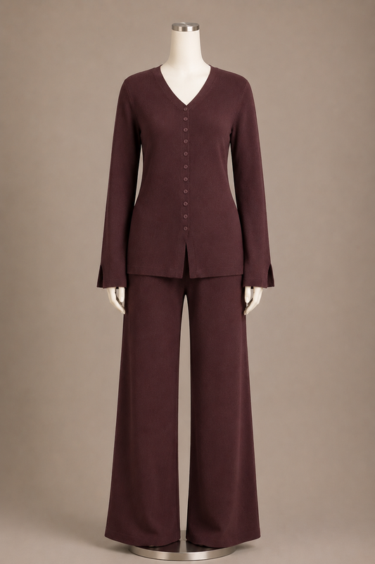 SIDRA KNIT CORD SET (CHOCOLATE)