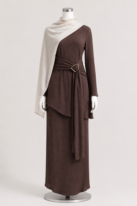 SALIHA CORD SET (BROWN)