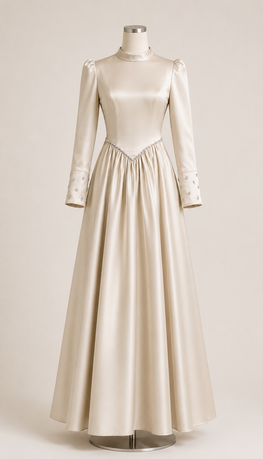 LILA EVENING DRESS (BEIGE)
