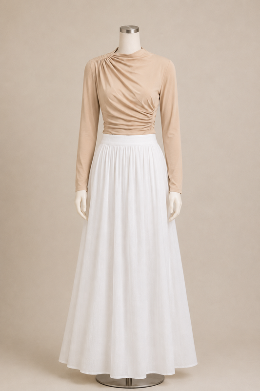 MAYA RUCHED TOP (NUDE)