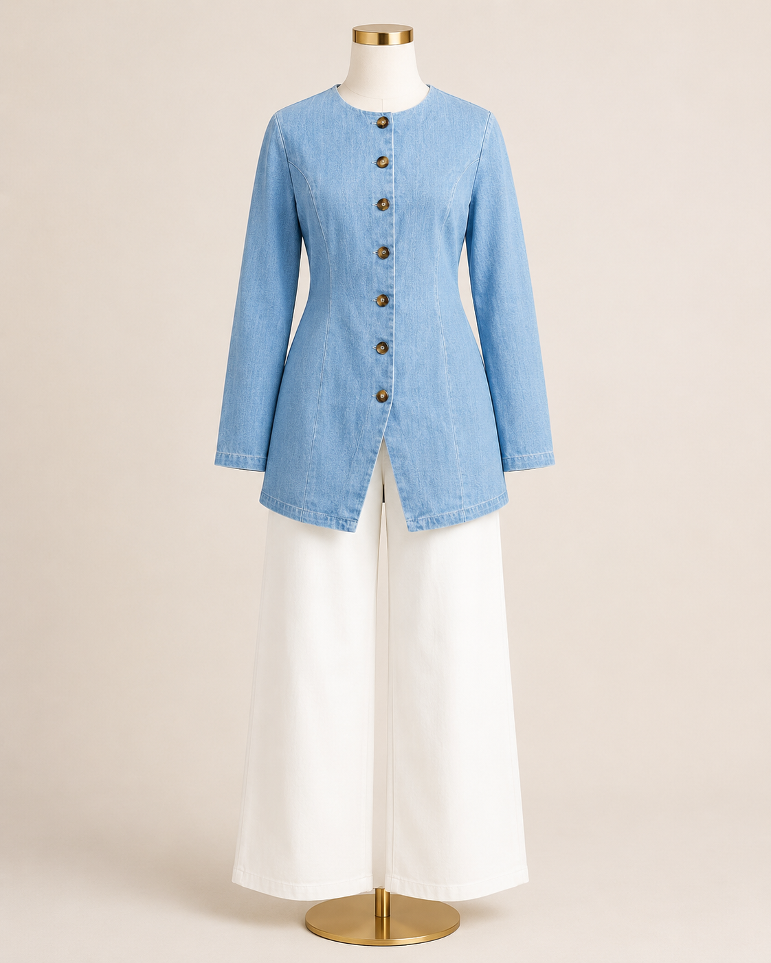 HALA DENIM TOP (LIGHT)