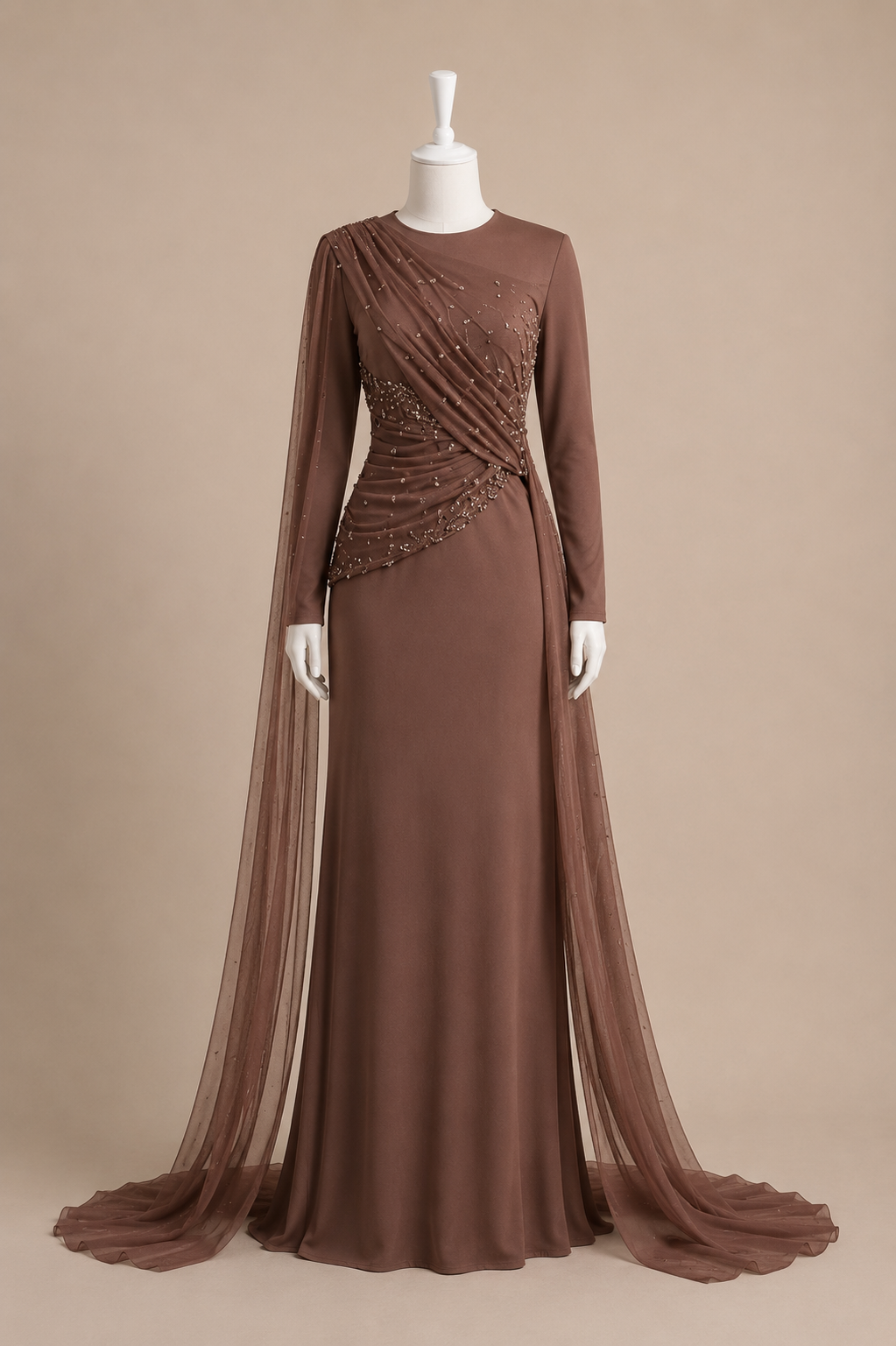 SERENE EVENING DRESS (MOCHA)