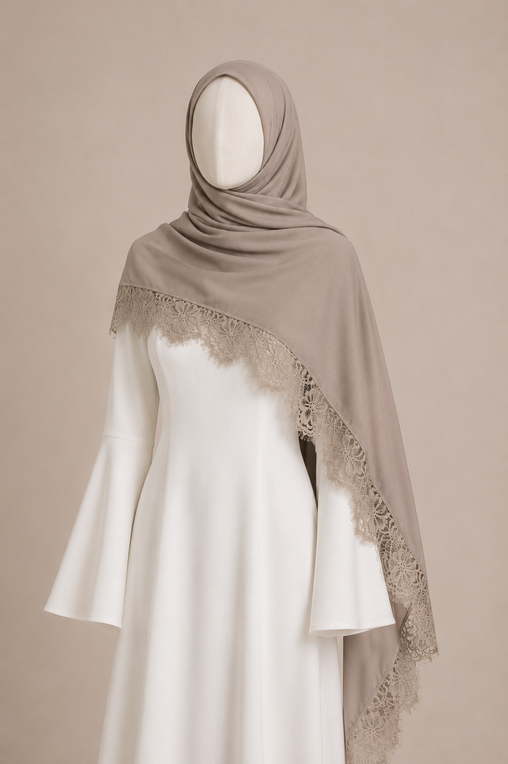 LACE MODAL SHAWL (BEIGE)