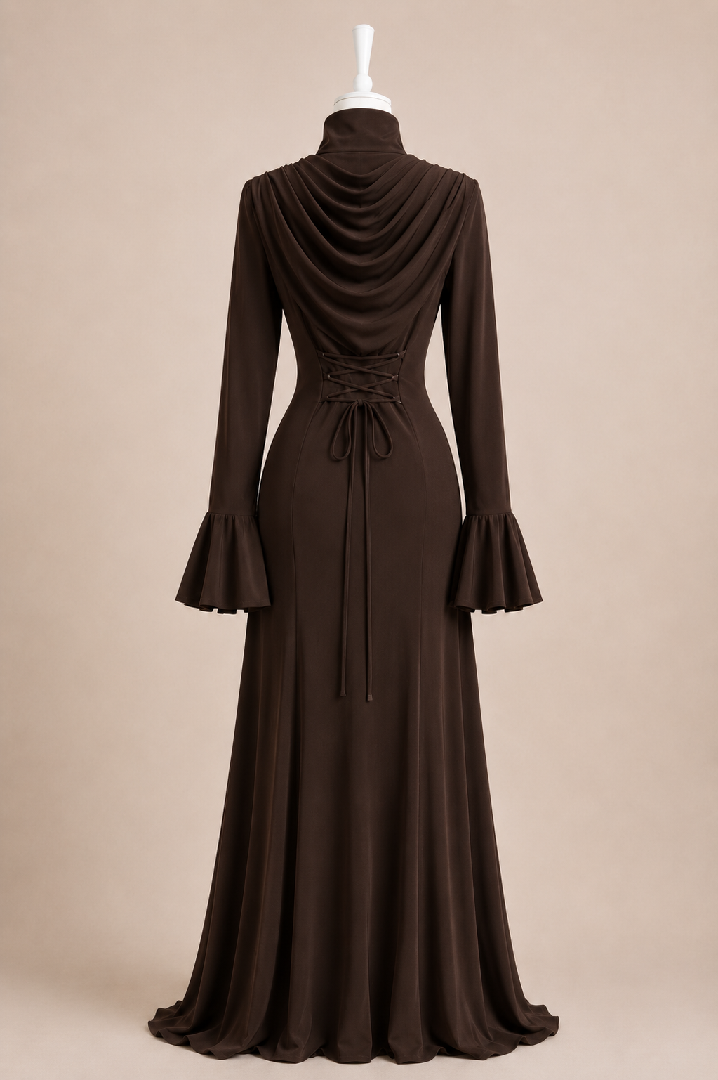NAILA EVENING DRESS (CHOCOLATE)
