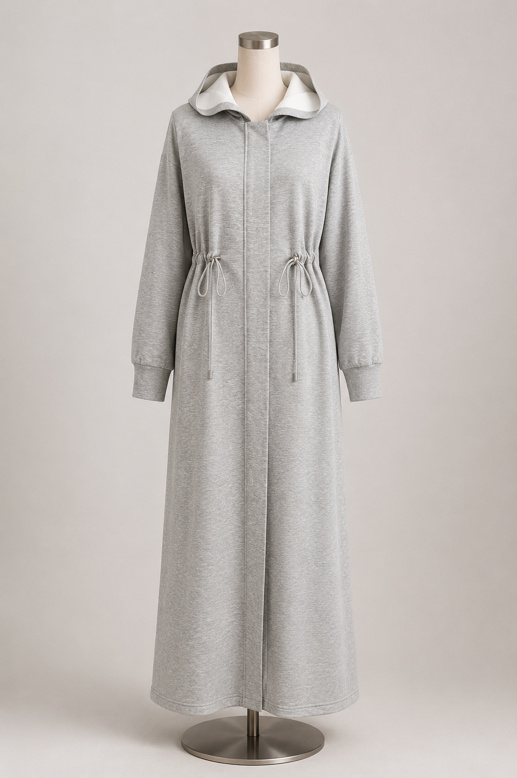 DRAWSTRING FLEECE JACKET (GREY)